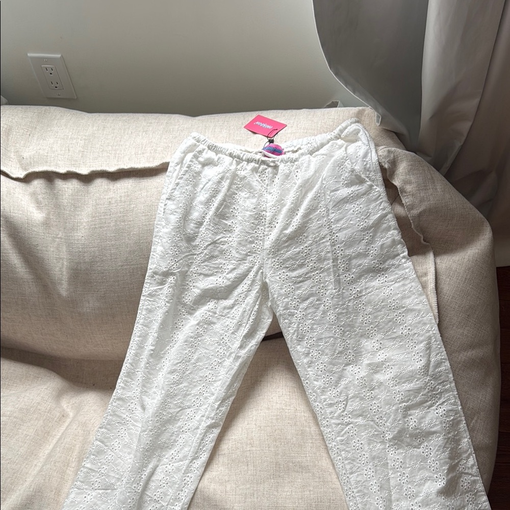 White Eyelet Pants